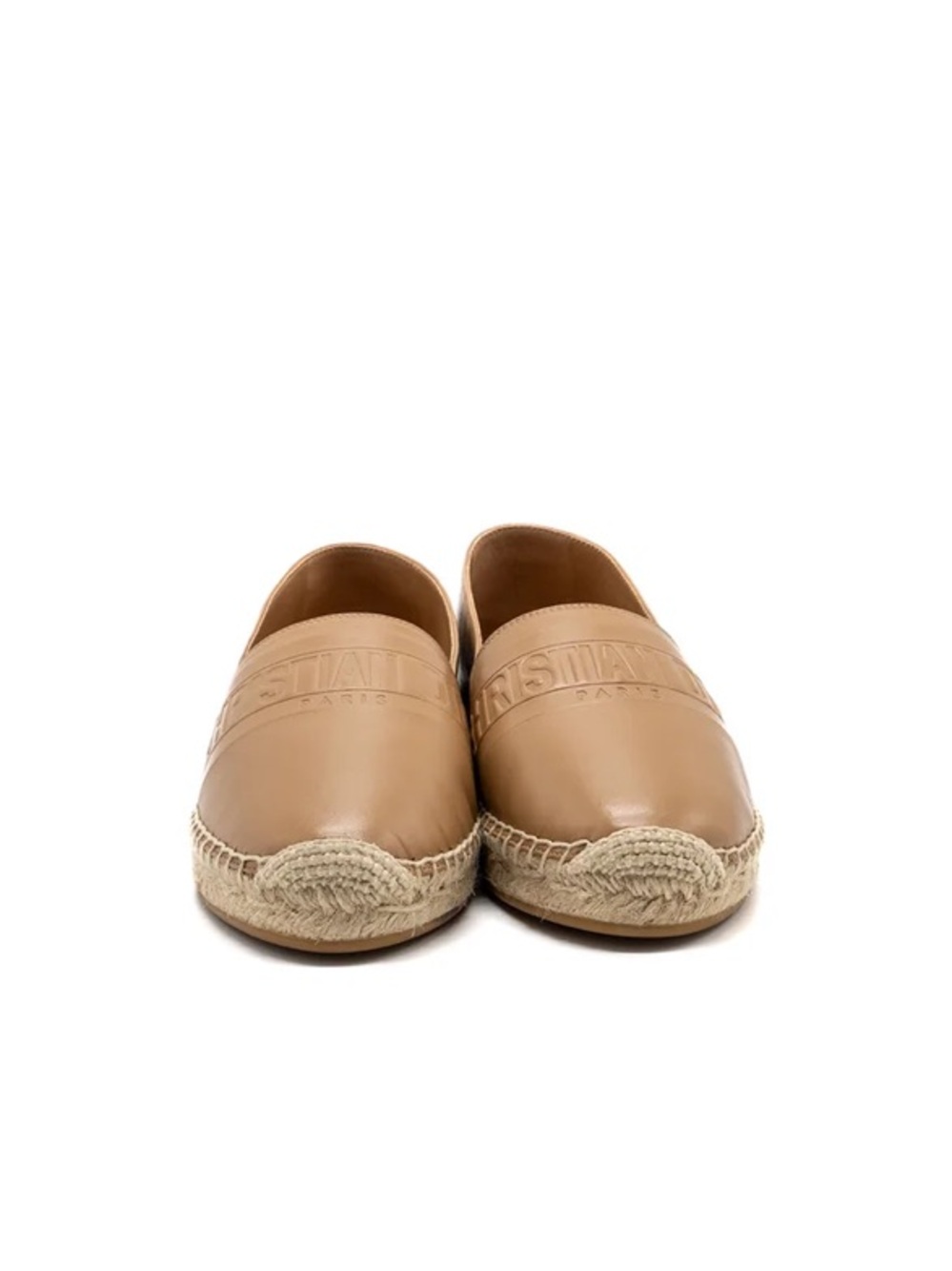 Dior Men’s Tan Leather Espadrilles with Embossed CHRISTIAN Logo - Picture 5 of 7